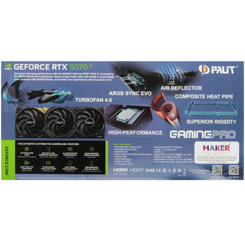Купить Видеокарта Palit GeForce RTX 5070 Ti GamingPro OC V1 [NE7507TS19T2-GB2031Y]  5624193. Характеристики, отзывы и цены в Донецке