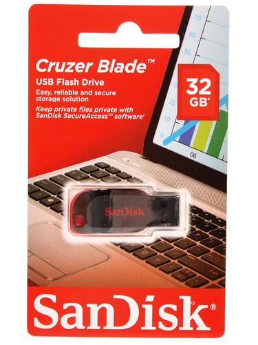Купить Память USB Flash 32 ГБ SanDisk Cruzer Blade [SDCZ50-032G-B35]  0163602. Характеристики, отзывы и цены в Донецке