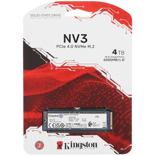 Купить 4000 ГБ M.2 NVMe накопитель Kingston NV3  5609408. Характеристики, отзывы и цены в Донецке