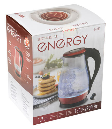 Купить Электрочайник Energy E-204 красный  9088404. Характеристики, отзывы и цены в Донецке