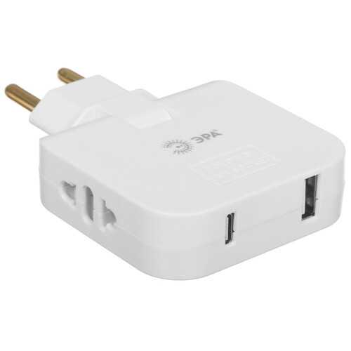 Купить Разветвитель ЭРА SPF-2-FL-USBC белый  9290230. Характеристики, отзывы и цены в Донецке