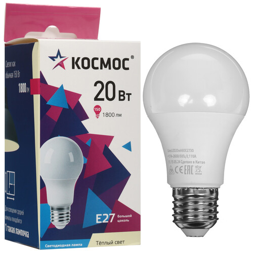Купить Лампа светодиодная Космос LkecLED20wA60E2730  9112145. Характеристики, отзывы и цены в Донецке