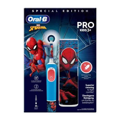 Купить Электрическая зубная щетка Braun Oral-B Vitality Pro D103 Kids Spiderman голубой  5606555. Характеристики, отзывы и цены в Донецке