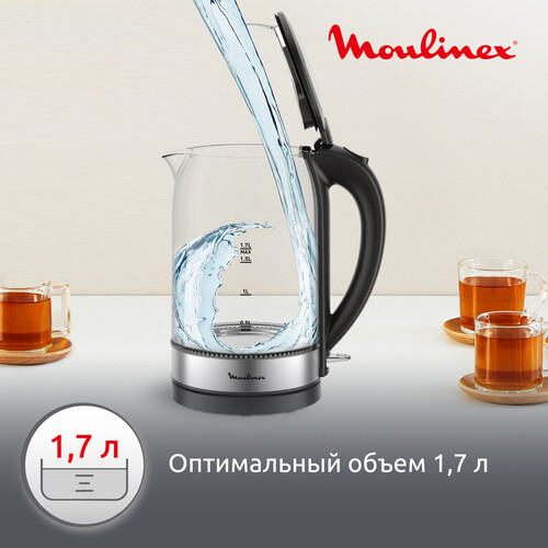 Купить Электрочайник Moulinex BY3S0DF0 черный  9291925. Характеристики, отзывы и цены в Донецке