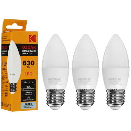 Купить Комплект светодиодных ламп Kodak B35-7W-840-E27  9305915. Характеристики, отзывы и цены в Донецке