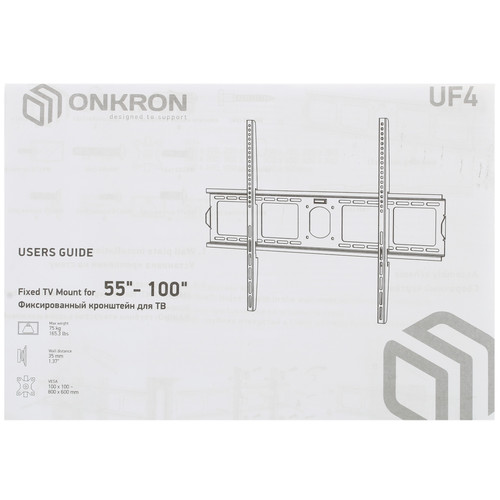 Купить Кронштейн для ТВ ONKRON UF4 черный  4830305. Характеристики, отзывы и цены в Донецке