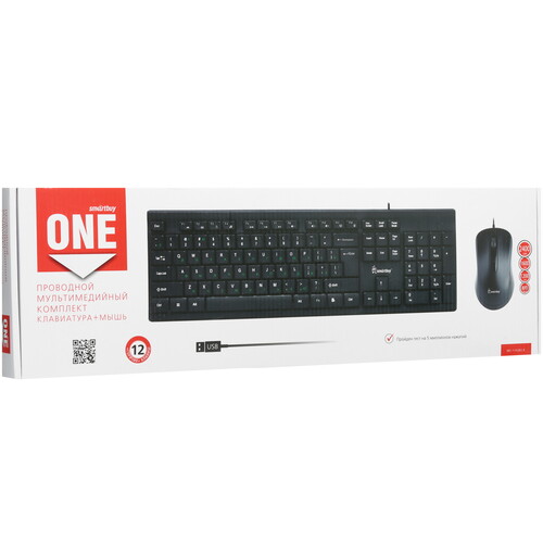 Купить Клавиатура+мышь  проводная  Smartbuy SBC-114282-K черный  9096704. Характеристики, отзывы и цены в Донецке