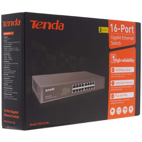 Купить Коммутатор Tenda TEG1016D  9938019. Характеристики, отзывы и цены в Донецке