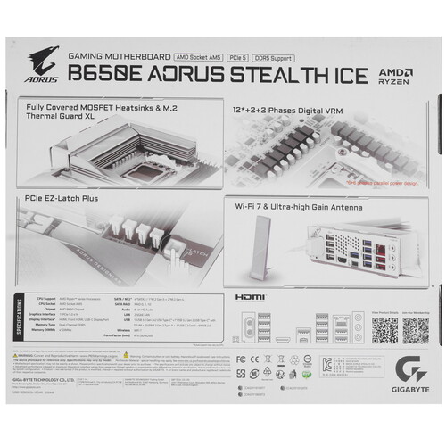 Купить Материнская плата GIGABYTE B650E AORUS STEALTH ICE  5498938. Характеристики, отзывы и цены в Донецке