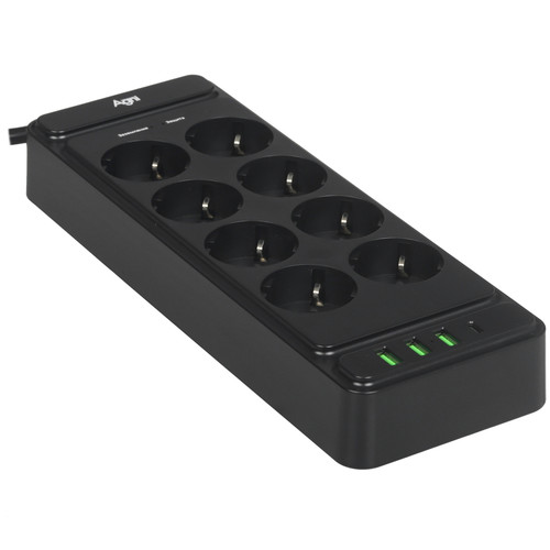 Купить Сетевой фильтр AGNI TP-FS4U8E-PD черный  9289299. Характеристики, отзывы и цены в Донецке