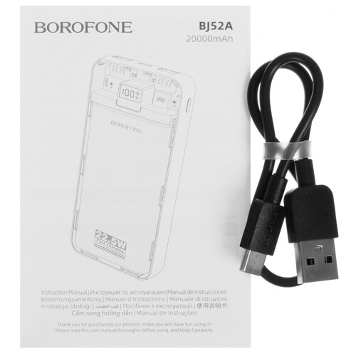 Купить Портативный аккумулятор Borofone BJ52A черный  5456239. Характеристики, отзывы и цены в Донецке
