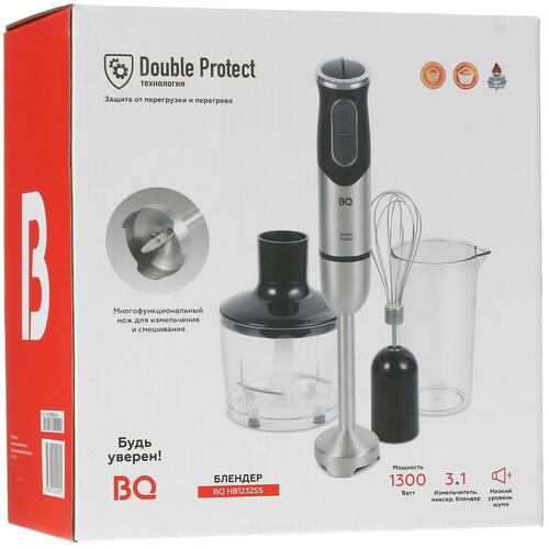 Купить Блендер погружной BQ HB1232SS серебристый  5356068. Характеристики, отзывы и цены в Донецке