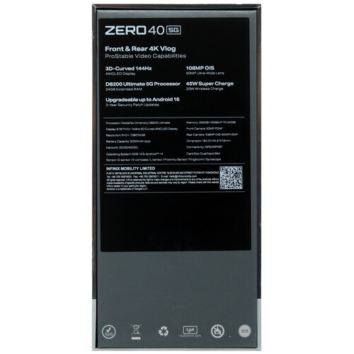 Купить 6.78" Смартфон Infinix ZERO 40 5G 256 ГБ серый  5479913. Характеристики, отзывы и цены в Донецке