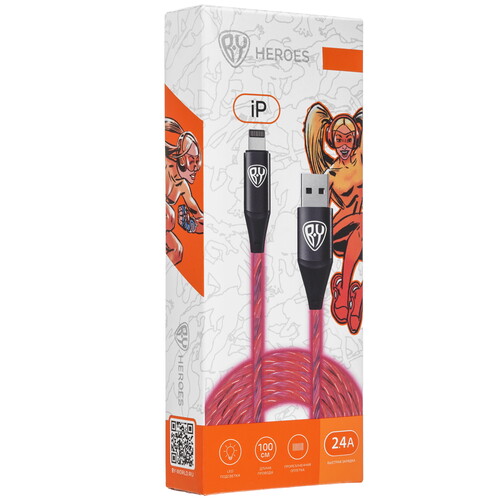 Купить Кабель круглый BY Lightning 8-pin - USB 2.0 Type-A розовый 1 м  5497286. Характеристики, отзывы и цены в Донецке