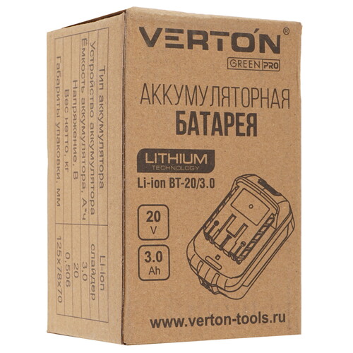 Купить Аккумулятор Verton Garden Green Pro BT-20/3.0  5487404. Характеристики, отзывы и цены в Донецке