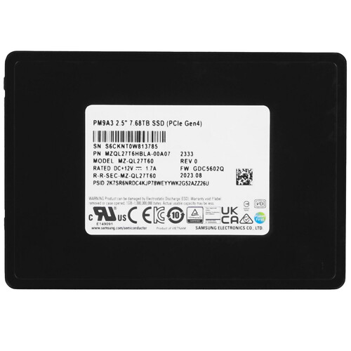 Купить 7680 ГБ Серверный SSD Samsung PM9A3 [MZQL27T6HBLA-00A07]  5495794. Характеристики, отзывы и цены в Донецке