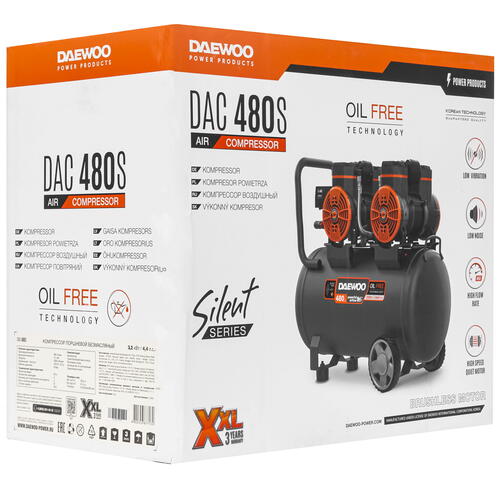 Купить Компрессор поршневой безмасляный Daewoo DAC 480S  5413090. Характеристики, отзывы и цены в Донецке