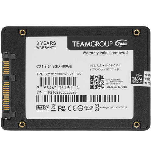 Купить 480 ГБ 2.5" SATA накопитель TEAMGROUP CX1 [T253X5480G0C101]  4738323. Характеристики, отзывы и цены в Донецке