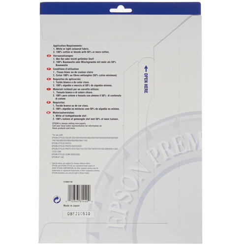 Купить Термобумага Epson Iron-On Cool Peel Transfer Paper  7975457. Характеристики, отзывы и цены в Донецке