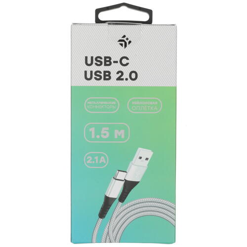 Купить Кабель круглый DEXP USB Type-C - USB 2.0 Type-A белый 1.5 м  1255158. Характеристики, отзывы и цены в Донецке