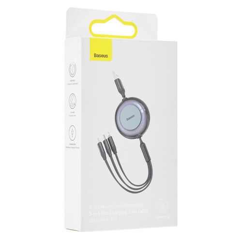 Купить Кабель автосмотка Baseus Lightning 8-pin, micro USB, USB Type-C - USB Type-C синий 1.1 м  9163661. Характеристики, отзывы и цены в Донецке