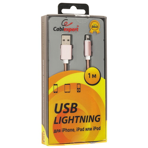 Купить Кабель круглый Cablexpert Lightning 8-pin - USB 2.0 Type-A золотистый 1 м  5485451. Характеристики, отзывы и цены в Донецке