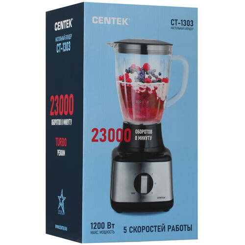 Купить Блендер стационарный Centek CT-1303 черный  5064499. Характеристики, отзывы и цены в Донецке