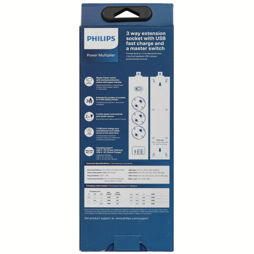 Купить Сетевой фильтр Philips CHP4336 черный  9158500. Характеристики, отзывы и цены в Донецке