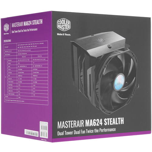 Купить Кулер для процессора Cooler Master MasterAir MA624 Stealth  4835292. Характеристики, отзывы и цены в Донецке