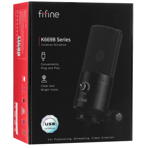 Купить Микрофон Fifine K669 серебристый  9925698. Характеристики, отзывы и цены в Донецке