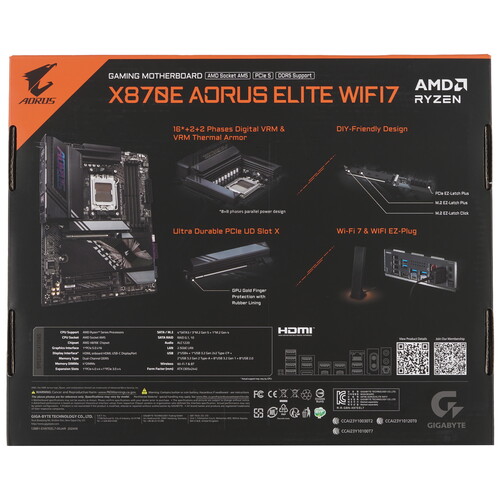 Купить Материнская плата GIGABYTE X870E AORUS ELITE WIFI7  5492064. Характеристики, отзывы и цены в Донецке