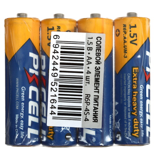 Купить Батарейка PKCELL R6P-4S-4 AA (LR6/ER14505/FR6/R6P)  9196108. Характеристики, отзывы и цены в Донецке