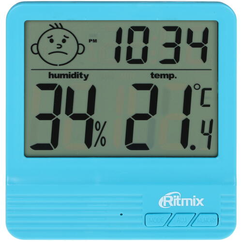 Купить Термогигрометр RITMIX CAT-052 BLUE  1631147. Характеристики, отзывы и цены в Донецке