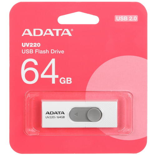 Купить Память USB Flash 64 ГБ A-Data UV220 [AUV220-64G-RWHGY]  5450132. Характеристики, отзывы и цены в Донецке