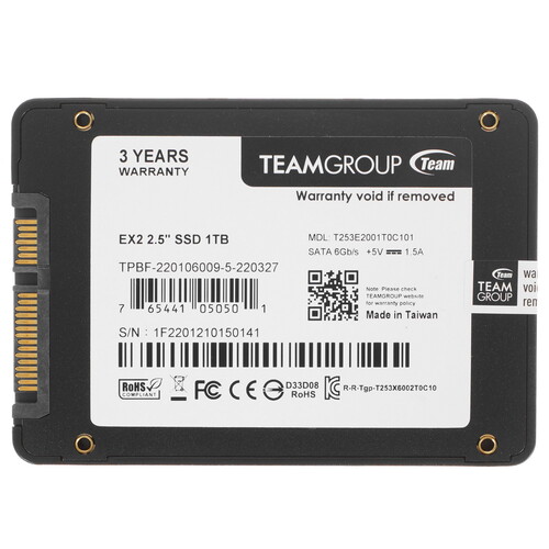 Купить 1000 ГБ 2.5" SATA накопитель TEAMGROUP EX2 [T253E2001T0C101]  4738334. Характеристики, отзывы и цены в Донецке