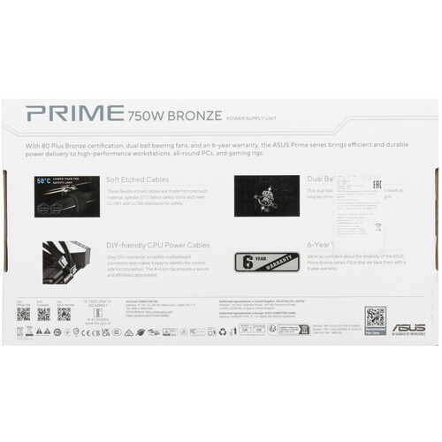 Купить Блок питания ASUS Prime 750W Bronze  5620087. Характеристики, отзывы и цены в Донецке