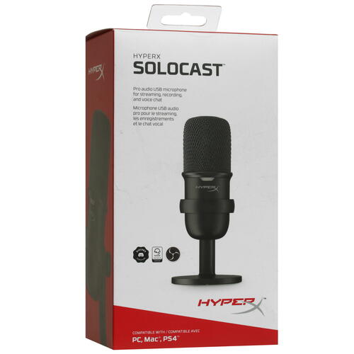 Купить Микрофон HyperX SoloCast черный  5006733. Характеристики, отзывы и цены в Донецке