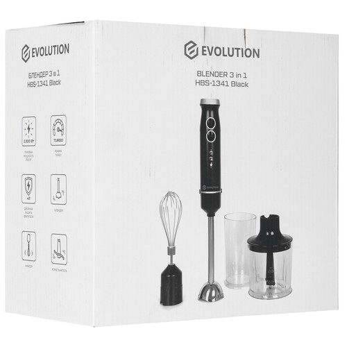 Купить Блендер погружной Evolution HBS-1341 черный  9208710. Характеристики, отзывы и цены в Донецке