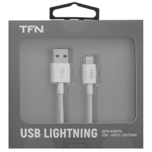 Купить Кабель круглый TFN Lightning 8-pin - USB 2.0 Type-A белый 1 м  5465318. Характеристики, отзывы и цены в Донецке