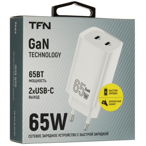 Купить Сетевое зарядное устройство TFN белый  5494079. Характеристики, отзывы и цены в Донецке
