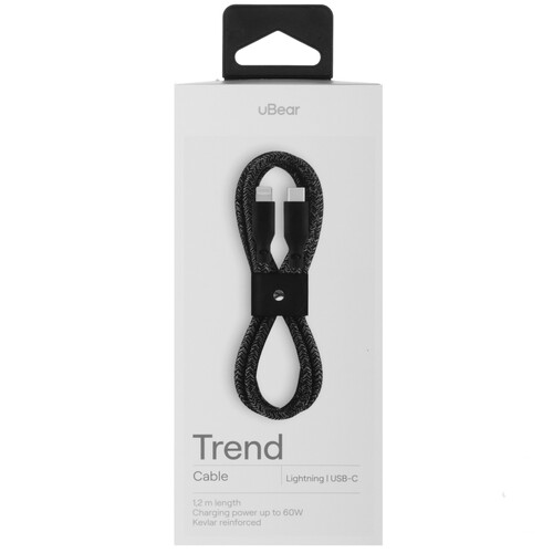 Купить Кабель круглый uBear Lightning 8-pin MFI - USB Type-C черный 1.2 м  5466124. Характеристики, отзывы и цены в Донецке