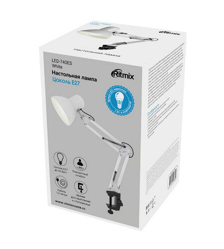 Купить Настольный светильник Ritmix LED-740ES белый  9223764. Характеристики, отзывы и цены в Донецке