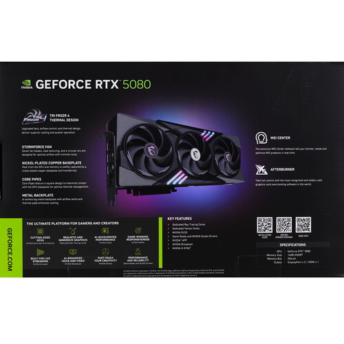 Купить Видеокарта MSI GeForce RTX 5080 GAMING TRIO OC  5612408. Характеристики, отзывы и цены в Донецке