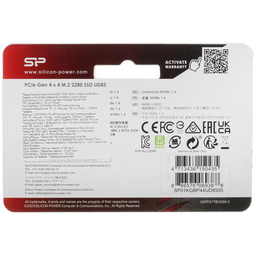 Купить 1000 ГБ M.2 NVMe накопитель Silicon Power UD85 [SP01KGBP44UD8505]  5405655. Характеристики, отзывы и цены в Донецке