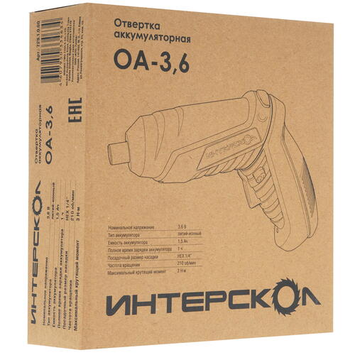 Купить Аккумуляторная отвертка Интерскол ОА-3.6  9961174. Характеристики, отзывы и цены в Донецке