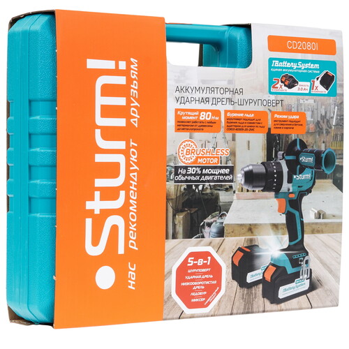 Купить Дрель-шуруповерт Sturm! CD2080I 1BatterySystem 18V  9127183. Характеристики, отзывы и цены в Донецке