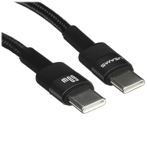 Купить Кабель круглый USAMS USB Type-C - USB Type-C черный 1.2 м  5480378. Характеристики, отзывы и цены в Донецке