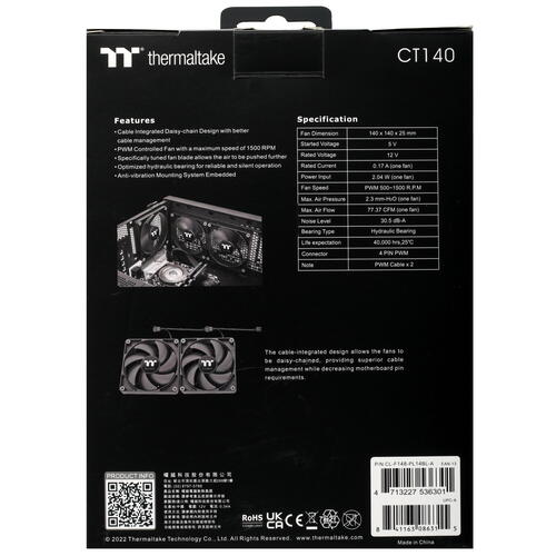 Купить Комплект вентиляторов Thermaltake CT140  5407432. Характеристики, отзывы и цены в Донецке