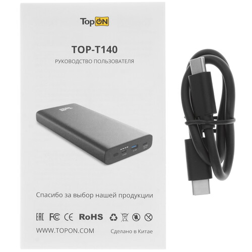 Купить Портативный аккумулятор TopOn TOP-T140 черный  5485549. Характеристики, отзывы и цены в Донецке