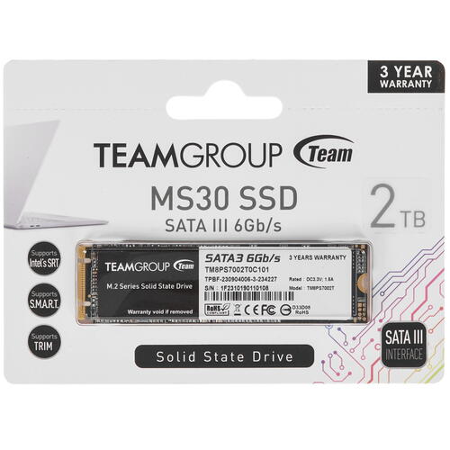 Купить 2000 ГБ M.2 SATA накопитель TEAMGROUP MS30 [TM8PS7002T0C101]  4875944. Характеристики, отзывы и цены в Донецке